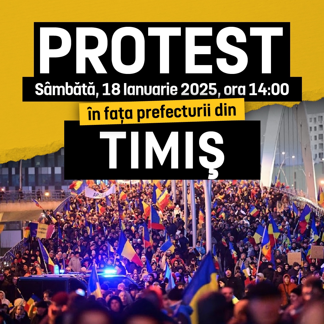 Protest la Prefectura Timiș